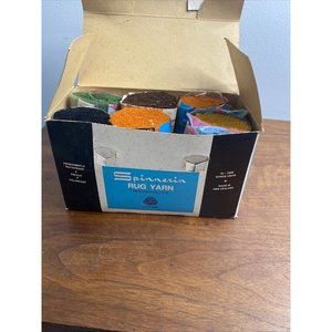 Spinnerin Wool Rug Yarn Box 1 Ounce Units Precut Latch Hook Multi Mixed Colors